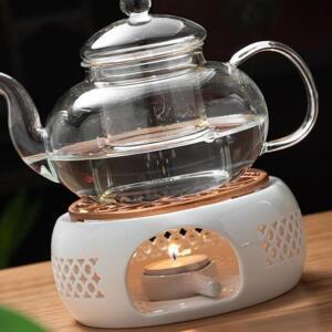 힐링모드 화이트+브론즈 라이트 데우기 온도유지 도자기 다도 우리기 워머 차 티 EWC36814