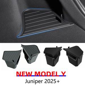 모델 Y 주니퍼 출시 트렁크 사이드 수납 박스 부트 오거나이저 플로킹 TPE 매트 방오 차량 여행 액세서리