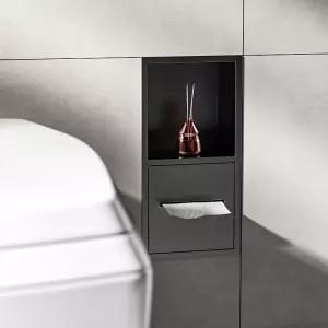 매립형 휴지걸이 1단 블랙 욕실 스텐 티슈 매립 붙박이 두루말이