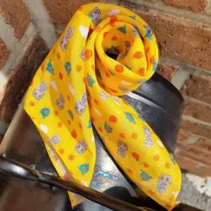 (돌하르방 노랑) 국산 면 스카프/손수건/반다나-개별포장-도매매가능-동일가격선택묶음가능