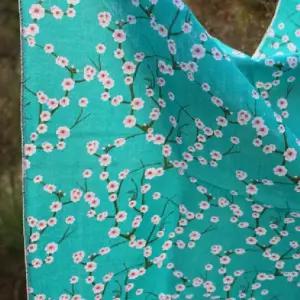 (매화 블루) 국산 면 스카프/손수건/반다나-개별포장-도매매가능-동일가격선택묶음가능