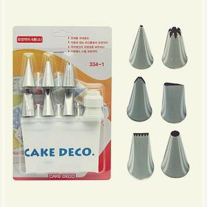 [2개구성] 플러 소형 데코 짤주머니 제빵 모양깍지 6종셋 커 FLW8E3D60