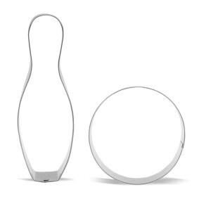 볼링 핀 및 볼링공 쿠키 커터 - 스테인리스 스틸