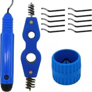 11개의 고속 스틸 블레이드가 포함된 버 제거 도구 구리 파이프 클리너 및 리머 세트 2개가 손잡이 디자인