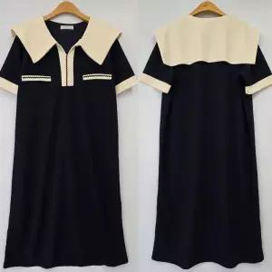 빅사이즈반팔원피스 U470L505 세라숄카라배색원피스 BS (34573669A)