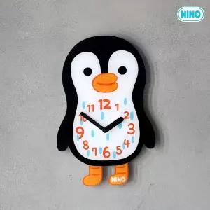 캐릭터 아크릴 대 벽시계 펭귄 니노타임 집들이선물 무소음 키즈