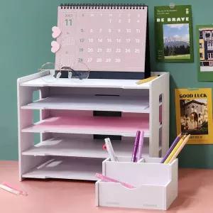 문서 종이 정리 트레이 보관함 조립식 서류 가로형 꽂이 파일