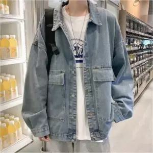 간절기 포켓 청자켓 남성 캐주얼 루즈핏 데님 아우터 자켓