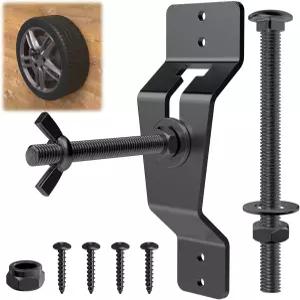트레일러용 월 마운트 스페어 타이어 캐리어 밀폐형 브래킷 범용 휠 트레일러 마운트(블랙)