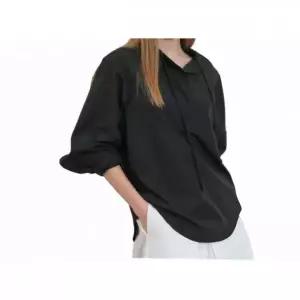 [매장정품] GENERAL IDEA WOMAN 슬릿 넥 케이프 블라우스 [BLACK] / GF1LBL509