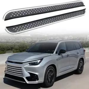 렉서스 TX350 TX500h 2024 러닝 보드 너프 바에 맞는 2Pcs 사이드 스텝