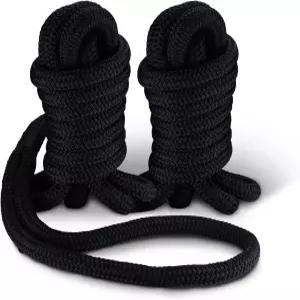 노벨비 1 도크 라인 2팩 더블 브레이드 나일론 보트 24 아일렛이 있는 헤비 듀티 계류 해양 로프 및 도킹용