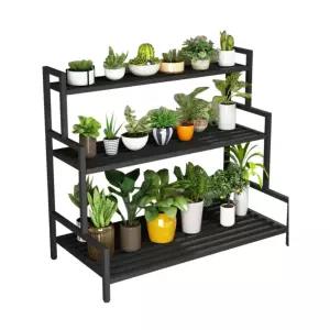 화분정리대 받침대 진열대 계단식 베란다 화분 이동식 식물 원목