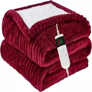 치에륜 온열 담요 전기 던지기 8시간 자동 차단 기능이 있는 부드러운 플란넬 10개의 빠른 난방 레벨 기계
