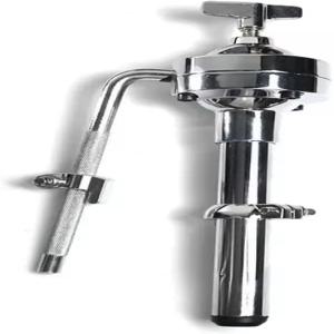 HERCHR 심벌 스탠드 싱글 톰 홀더 재즈 드럼 세트 롱 암 볼 클램프 마운트 L-로드 퍼커션 크롬 하드웨어 랙