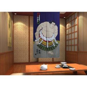 장식 입구 커튼 바람 바란스 하프 가정용 침실과 아이 오마카세 현관 커튼봉 수묵화