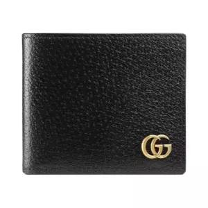 [정품] 구찌 Gucci GG Marmont Leather Bi-Fold Wallet 블랙 Gold 마몽 레더 반지갑 골드 903524