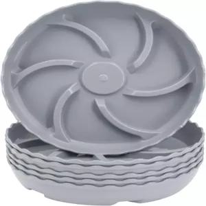 이티페이 6팩 냄비용 6인치 식물 트레이 라이즈 리지 접시 8개의 12인치 내구성 플라스틱 냄비 실내외용