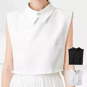 은은하게 빛나는 우아한 진주포인트 페이크넥카라셔츠 QjF6+3blE