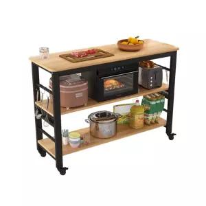 이동식 조리대 우드 보조 주방 카트 바퀴달린 테이블