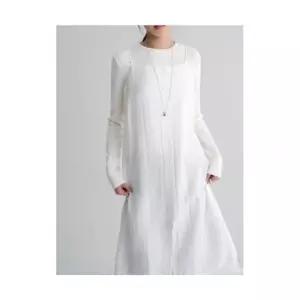 매장정품 에잇세컨즈 8SECONDS 앞트임 레이어드 롱원피스 화이트 356371CM21 675926