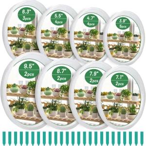 실내용 투명 식물 접시 24팩 플라스틱 화분용 물받이 트레이 냄비용 무겁고 튼튼한 3.9 4.7 5.5 6.3 7.1