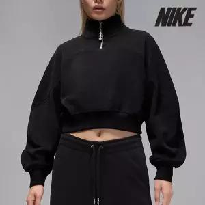 [하프클럽/나이키]나이키 여성용 조던 티셔츠 /e5- HV0327-010 / 우먼스 조던 플라이트 플리스 쿼터집 탑