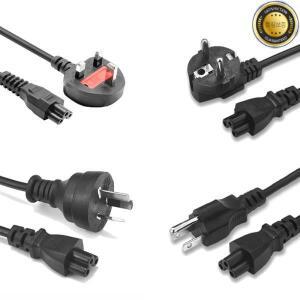 미국 EU 영국 BR AU 플러그 전원 코드 3 핀 프롱 C5 클로버 리프 케이블 1.5m 4ft AC 어댑터 노트북