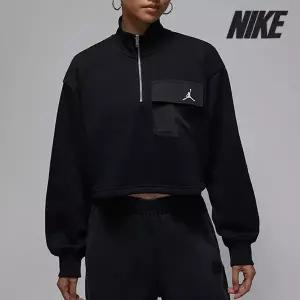 나이키 여성용 조던 티셔츠 /e5- IF1070-010 / 우먼스 조던 브루클린 플리스 쿼터 집