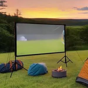 야외 스크린 프로젝터 접이식 캠핑장 스탠드 휴대용 천