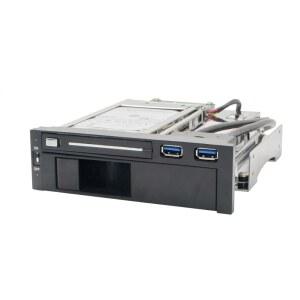 3.5인치 및 2.5인치 Syba SY-MRA55006 5.25인치 베이 트레이리스 모바일 랙, 추가 2포트 USB 3.0, 블랙/화이트 포함 Sata III HDD