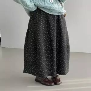 빈티지 스커트 여친 정장 모직라이크 허리밴딩 도톰한 CH1