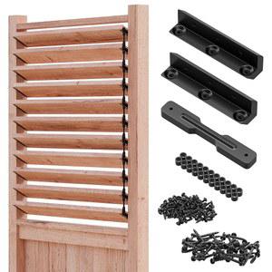 [미국배송] 산킨스 데크 선블라인드 시스템 윈도우 루버 키트 루버 퍼골라 키트 퍼골라 브래킷 블라인드 및 셔터용 헤비 듀티 루버 키트 루버 셔터 하드웨어 키트 최대 11개 보드(49피트)