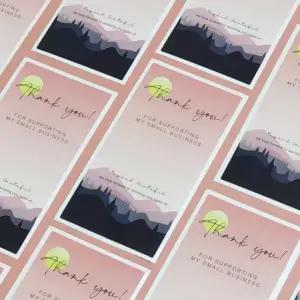 숲 왜곡 포장스티커 감사 세로 스티커 노을숲 체크 선 Onu3+5eKm