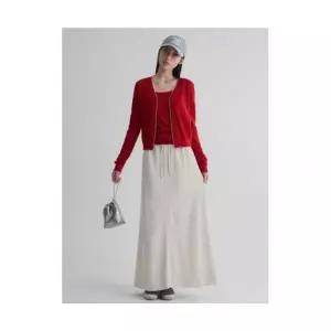 매장정품 에잇세컨즈 8SECONDS 와플지 밴딩 롱 스커트 아이보리 356327CMW0 676853