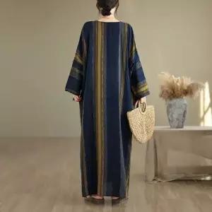 원피스 여사친 가을 슬림핏 면마 프렌치 플라워 얇은 브이넥 프린트 긴팔 빅사이즈 스트라이프 CH3