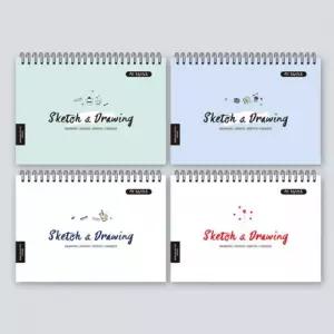 A5 스케치 노트 가로형 스프링 드로잉북 크로키북 연습장 다이어리 공책
