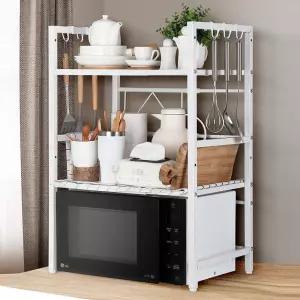 주방 폭조절 레인지수납 전자렌지 거치대 메탈렉 전기오븐