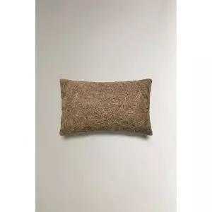 ZARA 자라 자수 쿠션 커버 - 그레이 751007