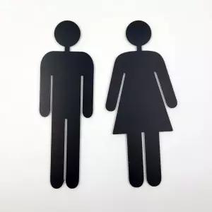 메탈 화장실 안내 표지판 블랙 문구 표시판 표찰 호텔 [BIC97245]