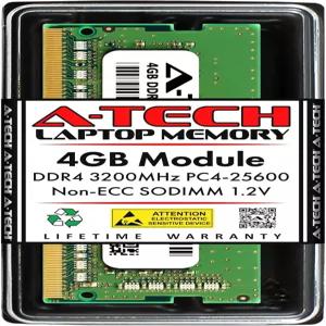A-Tech 4GB DDR4 3200MHz SODIMM PC4-25600 (PC4-3200AA) CL22 비ECC 노트북 RAM 메모리 모듈