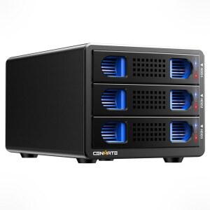 CENMATE 알루미늄 3 베이 10Gbps 하드 드라이브 인클로저, 2.5 u201C / 3.5인치 SATA HDD /SSD, USB A /C 3.2 2세대 지원, 핫 스왑 가능, 도구 없는 DAS(RAID /NAS 없음)