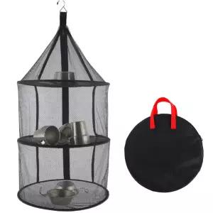 캠핑 3단 메쉬 식기 건조 망 그물 대 주방선반 생선 [BRI19616]