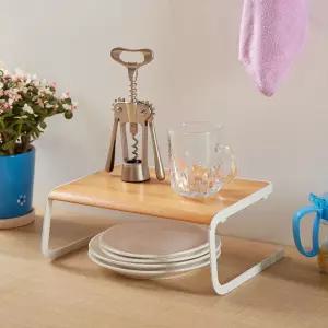 우드 2단 정리용 미니 테이블 침대 간이 책상 트레이 [BJS67944]