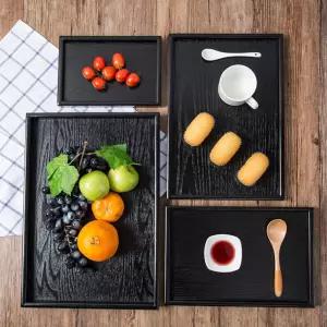 원목 블랙 사각 트레이 서빙 쟁반 일식 우드 식당 나 [BSS16919]