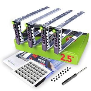 워크다운 4팩 - 2.5인치 하드 드라이브 캐디 G176J, Dell PowerEdge 서버용 호환 T440 T640 R330 R430 R630 R730 R830 R930 R320 R420 등 핫스왑 트레이 상세 매뉴얼이 포함된 설정