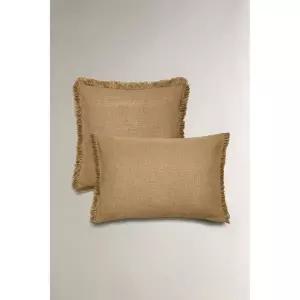 ZARA 자라 프린지 쿠션 커버 - 샌드 750971