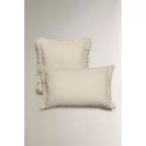 ZARA 자라 프린지 쿠션 커버 - 크림 750969