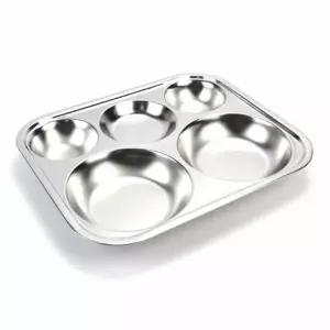 [하프클럽/브이와이]원형 스텐 식판 소 어른식판 급식판 3찬