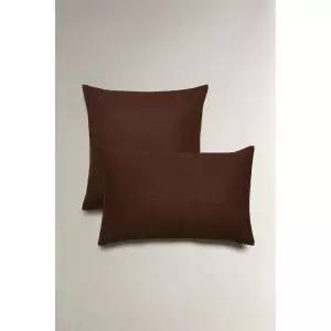 ZARA 자라 베이직 쿠션 커버 - 브라운 750950